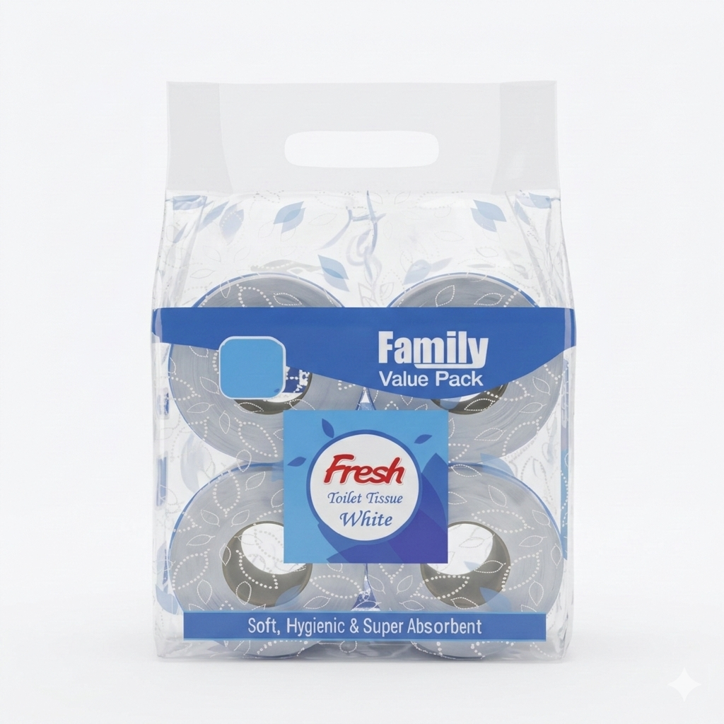Fresh Toilet Tissue White 4 Pcs family value pack